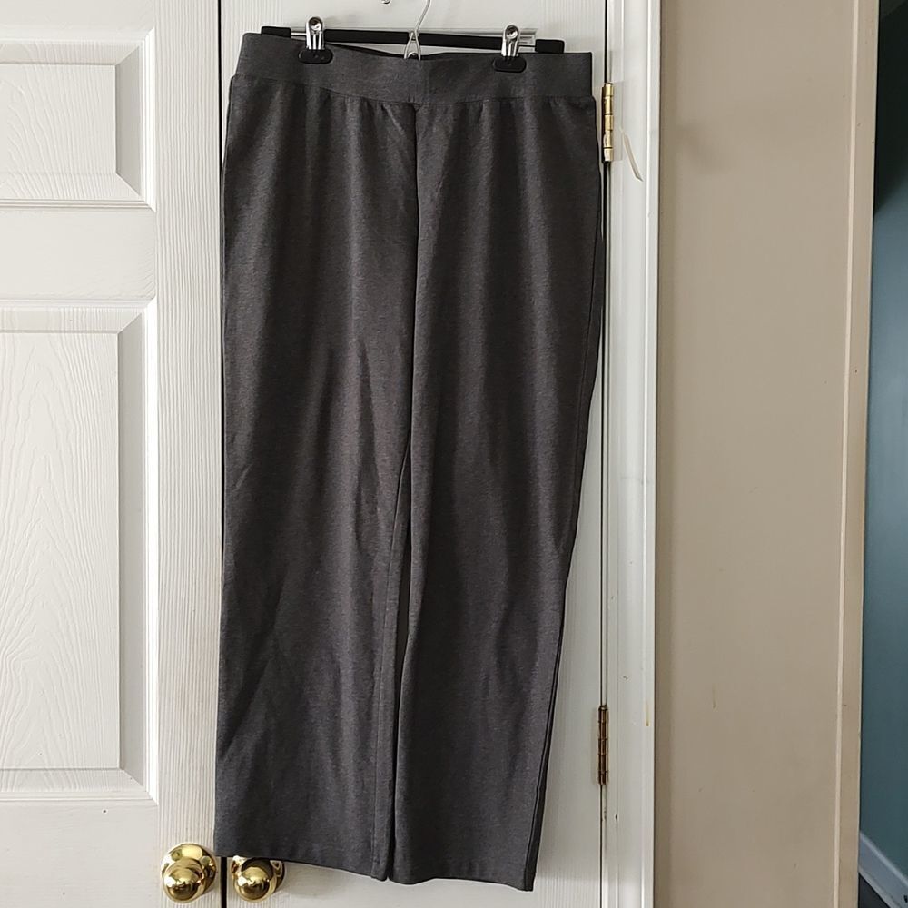 Talbots gray wide leg pull on dress pants Sz LP  NWT